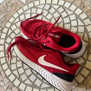Nike Kids Red and White Sneakers